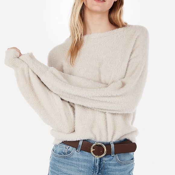 Fuzzy crew neck sweater - Picture 3 of 7